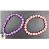 Image 1 : #157-NATURAL AMETHYST, RHODOCHROSITE BRACELET