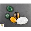 Image 1 : #258-NATURAL MOONSTONE, TIGER EYE ,EMERALD 71.65CT