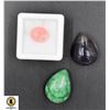Image 1 : #190-NATURAL CHALCEDONY,EMERALD,PINK OPAL 53.85CT