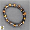 Image 1 : #91-NATURAL TIGER EYE 6MM & HEMATITE 12MM BRACELET