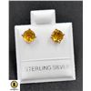Image 1 : #65-NATURAL  YELLOW CITRINE STUD EARRINGS 5MM