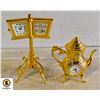 2 MINIATURE BRASS COLLECTOR CLOCKS