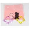 Image 1 : 2 NEW SQUARE RESIN RINGS PURPLE AND YELLOW