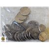 BAG WITH OLD KING GEORGE V CANADA NICKELS