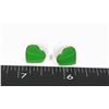 Image 1 : NEW 80'S STYLE GREEN HEART STUD EARRINGS