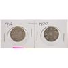 1916 & 1920 CANADIAN KING GEORGE SILVER QUARTERS