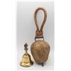 ANTIQUE COWBELL & BRASS ROBIN HOOD BELL TOGETHER