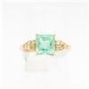 Image 1 : 10 KT YELLOW GOLD EMERALD AND DIAMOND RING SZ 7