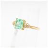 Image 2 : 10 KT YELLOW GOLD EMERALD AND DIAMOND RING SZ 7