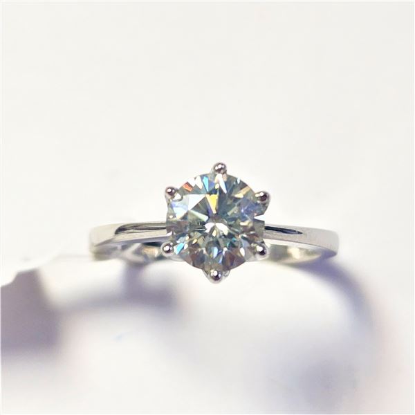 BZ1081-13 10K WHITE MOISSANITE RING