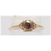Image 1 : 14KT YELLOW GOLD PINKISH BROWN DIAMOND RING SZ 6.5