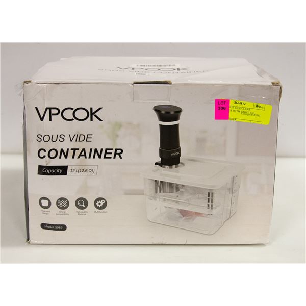 VPCOK SOUS VIDE CLEAR CONTAINER WITH WHITE LID