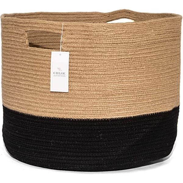 NEW CHLOE AND COTTON XL WOVEN COTTON ROPE BASKET