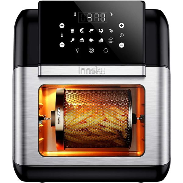 NEW INNSKY 10.6 QT AIR FRYER OVEN WITH ROTISSERIE