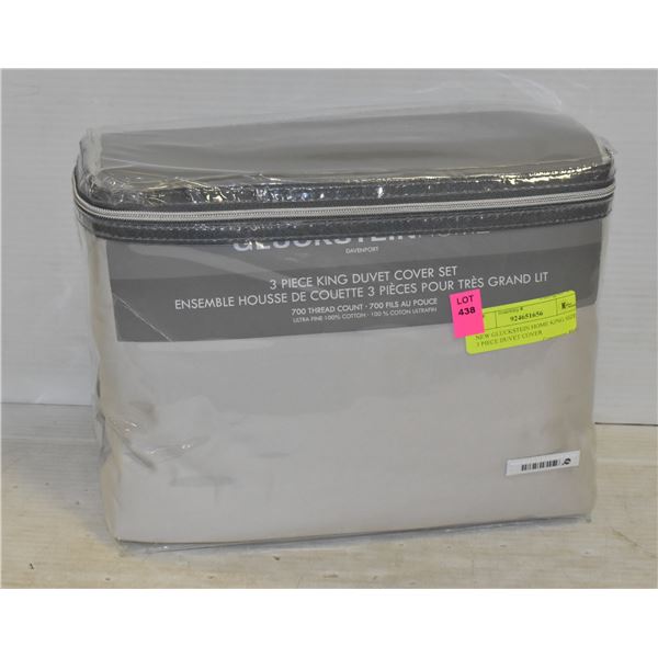 NEW GLUCKSTEIN HOME KING SIZE 3 PIECE DUVET COVER