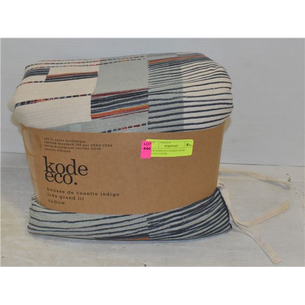 NEW KODE ECO INDIGO KING DUVET COVER