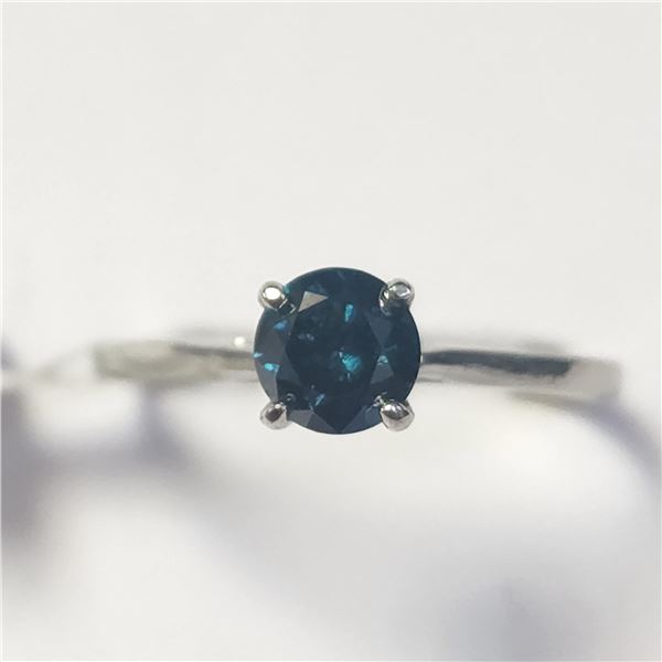 BZ1211-55 14K BLUE DIAMOND RING