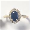 BZ1211-51 10K BLUE SAPPHIRE & DIAMOND RING