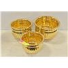 Image 1 : LOT OF THREE BRASS PLANTER POTS #669