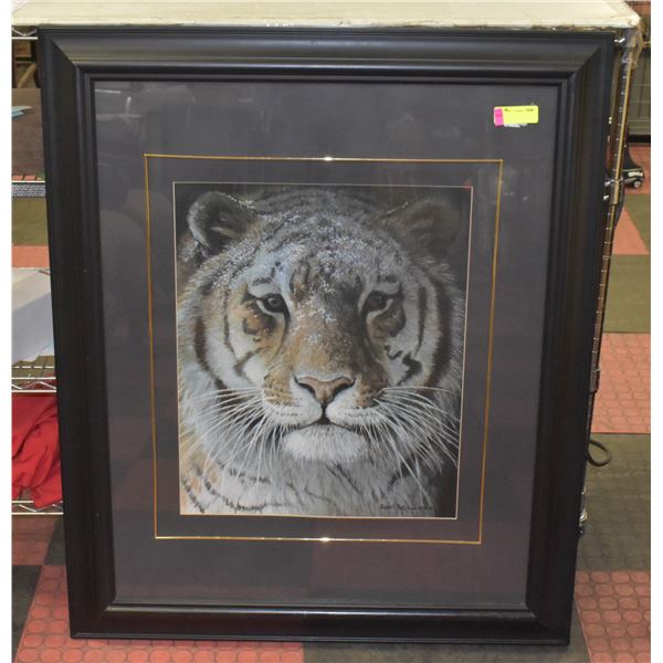 LARGE ROBERT BATEMAN FRAMED TIGER PRINT