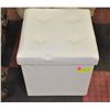 WHITE STORAGE OTTOMAN