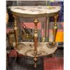 BRASS TONE AND STONE STYLE TOP END TABLE