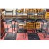 STURDY WROUGHT IRON STOOLS (4 TOTAL)