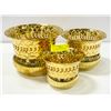 Image 1 : LOT OF THREE BRASS PLANTER POTS #1715