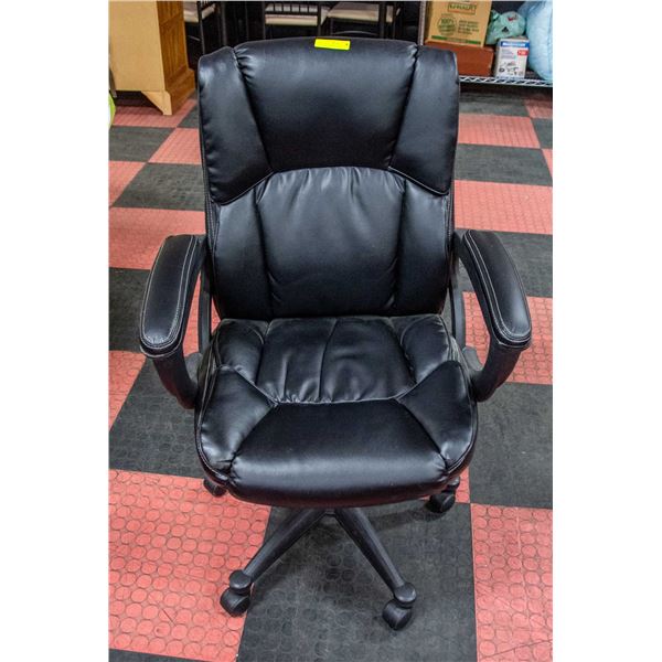 BOWTHY HIGH BACK SOFT BLACK LEATHER OFFICE CHAIR