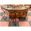 LARGE GLASS TOP HALF MOON ENTRANCE-WAY TABLE