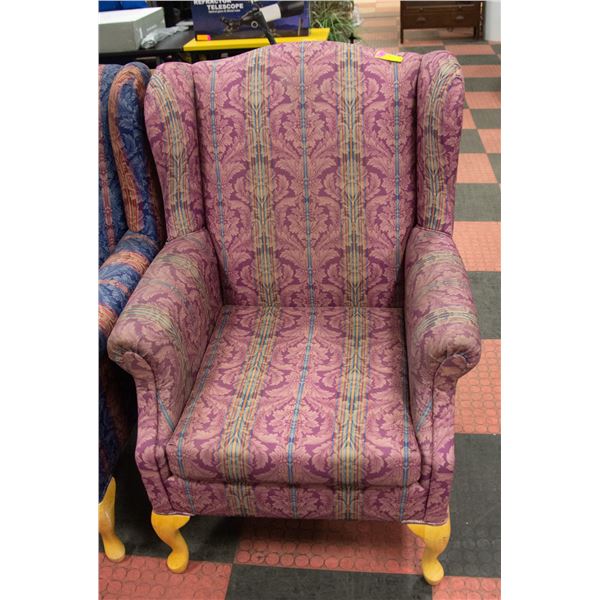 LARGE WING BACK PARLOR CHAIR