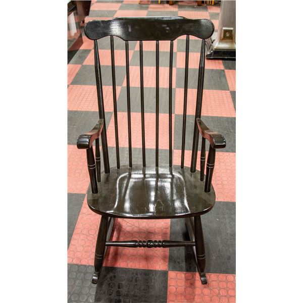 BLACK WOODEN ROCKING CHAIR