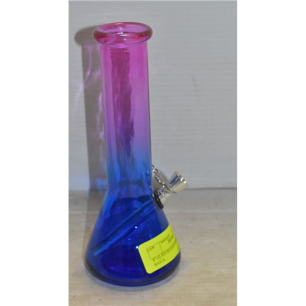 8  GLASS BEAKER BONG 5MM THICK RASTA