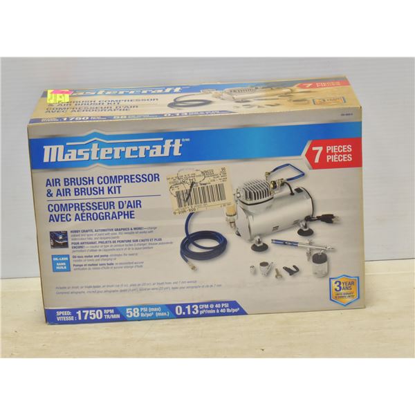 NEW MASTERCRAFT AIR BRUSH & AIR BRUSH COMPRESSOR