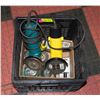 CRATE WITH 2 ELECTRIC ANGLE GRINDERS