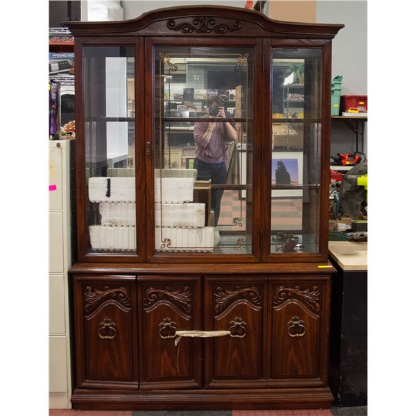 CHINA CABINET 50" X 17" X 77"