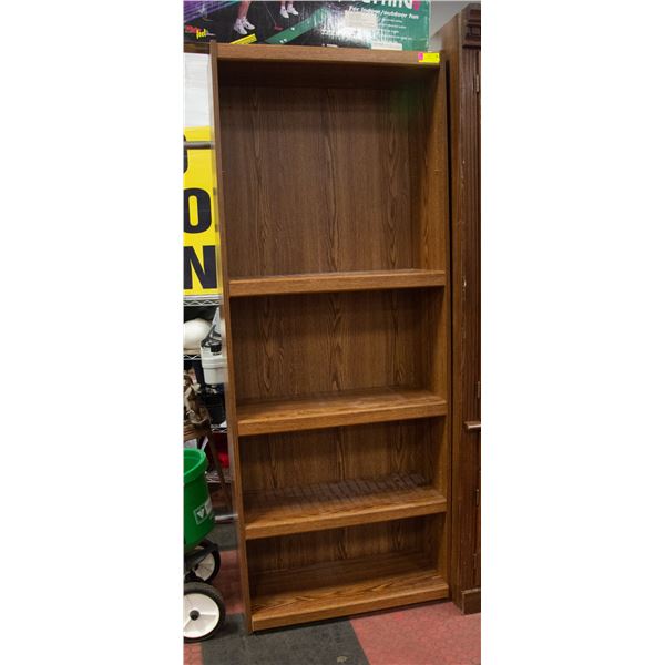 WOOD TONE BOOK SHELF APPROX H-72" W-12" L-28"