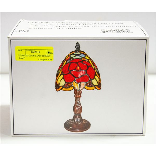 GENUINE STAIN GLASS TIFFANY LAMP