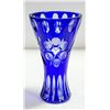 Image 1 : BLUE CRYSTAL GLASS VASE