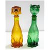 Image 1 : PAIR OF GLASS DOG AND CAT DECANTERS