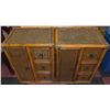 Image 1 : PAIR OF WICKER AND BAMBOO END TABLES 17" X13"X24"