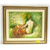 Image 1 : NUDE PAINTING BY R. YONALY 22" X 26" FRAMED