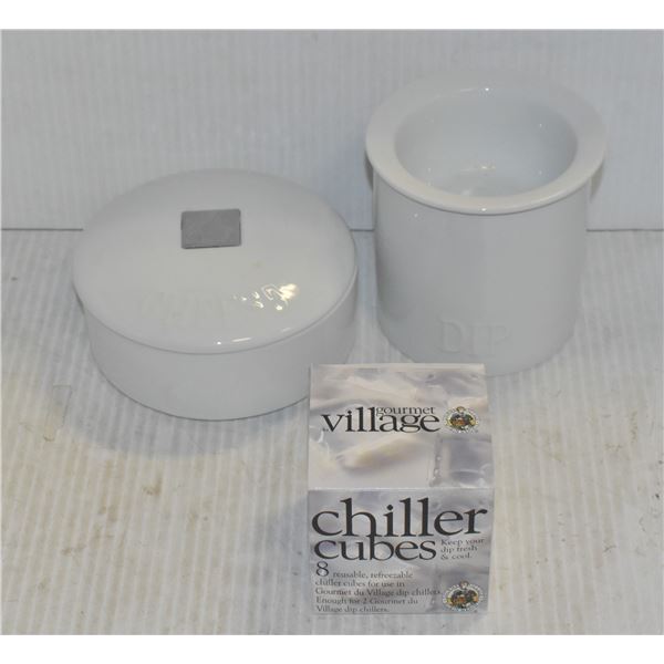 GOURMET VILLAGE DIP CHILLER WITH BOX OF CHILLER CU