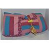 Image 1 : PINK PATCHWORK BLANKET APPROX. 66 X 84 INCHES