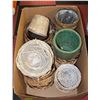 Image 1 : BOX OF WICKER BASKETS AND HANGING PLANTERS