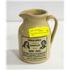 POTTERY PITCHER ADVERTISING JUG