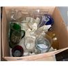 VINTAGE GLASSWARE- BOX LOT OF 14 PIECES