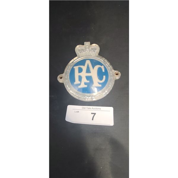 VINTAGE RAC "ROYAL AUTOMOBILE CLUB" EMBLEM
