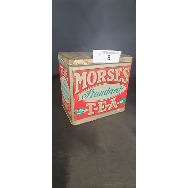 EARLY VINTAGE MORSES TEA TIN OF HALIFAX, CANADA