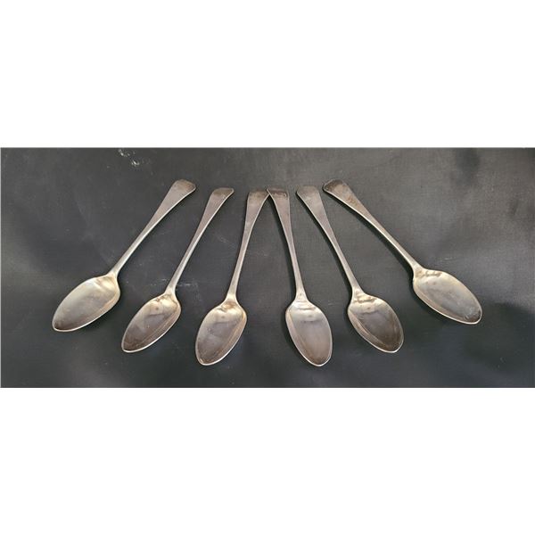 SET OF SIX ANTIQUE STERLING SILVER SPOONS C.1778-1795
